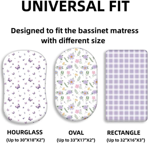 FIGEPO 4 Pack Butterfly Baby Crib Sheets for Baby Girls Purple Crib Fitted Sheets for Standard Size Crib and Toddler