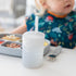 Bumkins Baby and Toddler Cups - Spill Proof Sippy Cup with Straw, Platinum Silicone, Holds 7oz