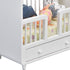 Miniature Dollhouse Baby Cradle, Dollhouse Crib Furniture Craft Decorations with 4 Cushions
