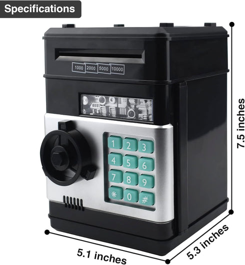 Electronic Piggy Bank Code Lock for Kids, Mini ATM Safe Coin Cash Bank with Password for Boys Girls