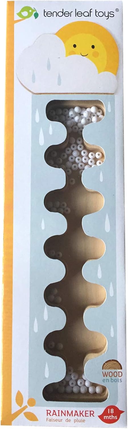18m Tender Leaf Toys - Rainmaker - Portable Rain Sound Making Toy, Early Education Musical Instruments for Baby