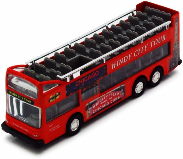 Chicago Sightseeing Double Decker Bus Open Top, Red 2168CG - 6 Inch Scale Diecast Model Replica