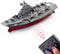 Tipmant Military Remote Control Aircraft Carrier Model RC Boat Ship, Electric Water Toy - Silver (2.4G No Antenna)