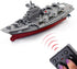 Tipmant Military Remote Control Aircraft Carrier Model RC Boat Ship, Electric Water Toy - Silver (2.4G No Antenna)