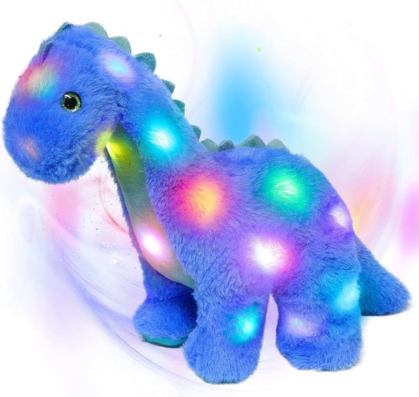 Hopearl LED Plush Dinosaur Light up Stuffed Diplodocus Animal with Long Neck
