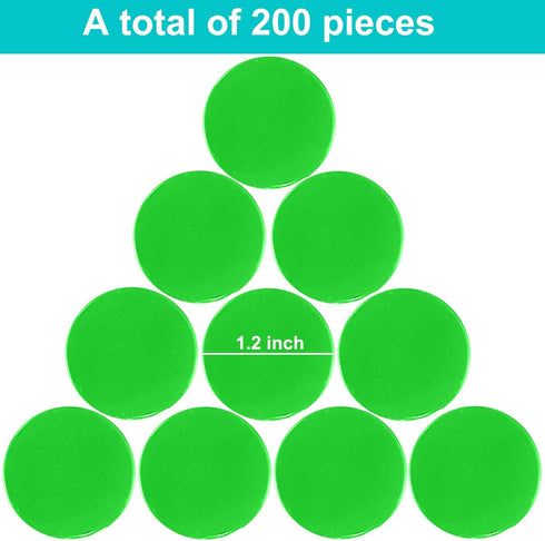 Coopay 1-1/5 inch Plastic Learning Counters Disks, Bingo Chip Counting Discs for Math Practice and Poker Chips, 200