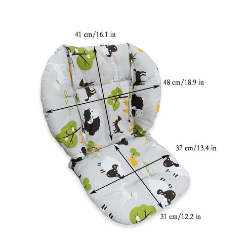 Twoworld Baby High Chair Cushion - Large Grey Sheep Seat Liner Pad