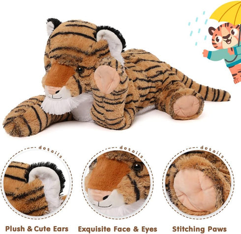 20" Set Mommy 3 4PCs MaoGoLan Tiger Stuffed Animals - Giant Stuffed Tiger with Babies Plush Toy Birthday Gift for Kids