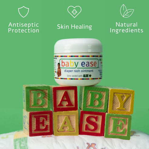 Recommended BabyEase - Diaper Rash Cream with Zinc Oxide and Aloe Vera - by Pediatricians and Pharmacists. Relief
