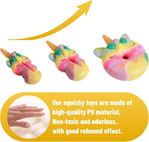 Anboor 13 Inches Squishies Jumbo Unicorn Donut Kawaii Soft Slow Rising Scented Giant Doughnut Stress Relief Toy