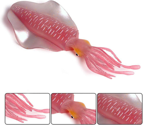 Realistic Reef Squid Model Toys, Simulated Sea Life Animals Figurine Collection for Science Educational Props
