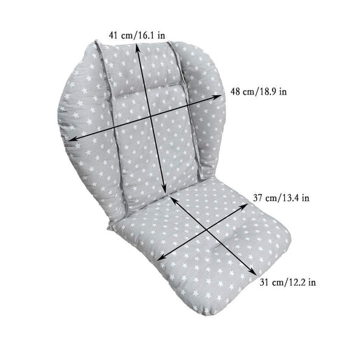 Twoworld Large Thickening Baby High Chair Cushion Liner Mat Pad Cover, Breathable Fashion Gray