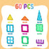 Set,60 Set FNJO Magnetic Tiles, Magnet Building PCS Building Blocks STEM Preschool Montessori Toy for Kids Boys Girls