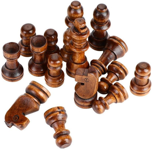 Wooden Chess Set - Folding Board, 12 Inches Handmade Portable Travel Chess Game for Kids and Adults