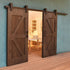 iLAND 1/12 Scale Accessories of Dollhouse Door Miniature Wooden Barn Doors w/Sliding