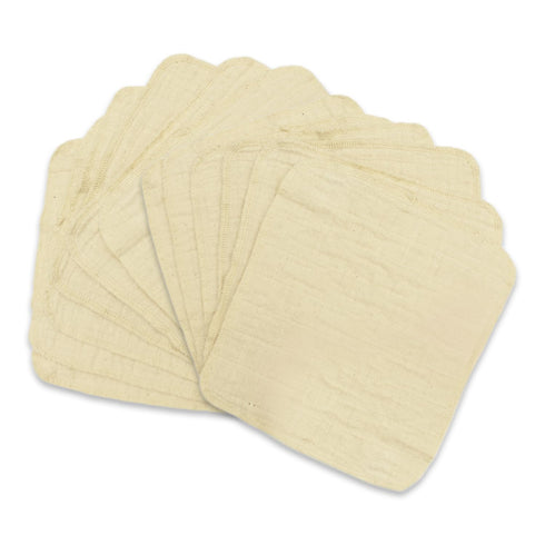 OsoCozy Muslin Baby Wipes 12 Count 100% Unbleached Cotton, Reusable Cloth Wipes