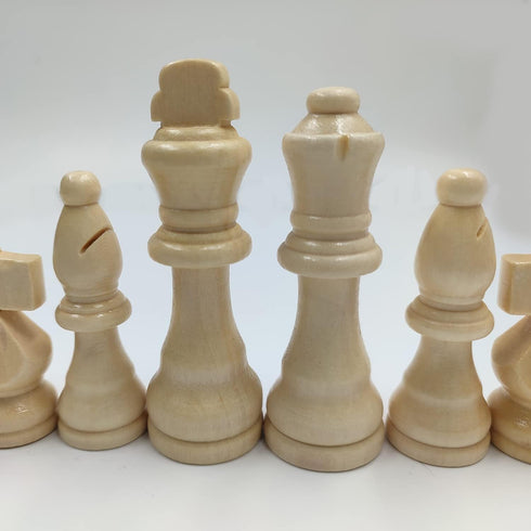 62 Pieces Wooden Checker Pieces & Chess Pieces 2 in 1 Chess Game Set, Classic Wooden Board Games in 2 Styles
