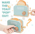 Set, 17PCS Playset, Wooden Pop up Toaster Play Kitchen Play Food Accessories for Toddlers Early Learning,Pretend Play