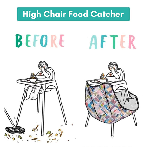 Mumma's High Chair Food Catcher for Babies & Toddlers, Wipeable & Washable | Little Helpers (Rainbows)