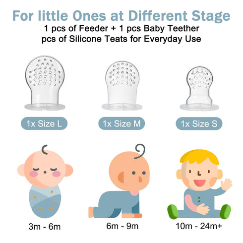 MISSLILI Baby Silicone Fruit Food Feeder Pacifier & Breastmilk Popsicle Molds, BPA Free Baby Food Storage Containers