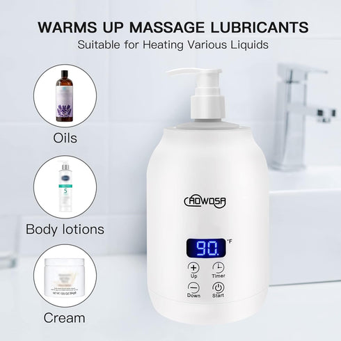 Massage Oil Warmer Bottle Professional Electric Lotion Digital Heater for SPA, Automatic Oil Warmer Heated Oil Lotion