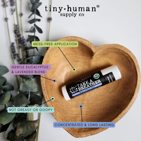 1pk, 100% Tiny Human Supply Co Organic Take A Breather Baby Chest Rub Stick Natural, Soothing Lavender & Eucalyptus