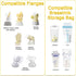 Narrow Neck Breastmilk Storage Bag Adapters for Medela Pumps, Compatible with Lansinoh and Nuk Bags by PumpMom