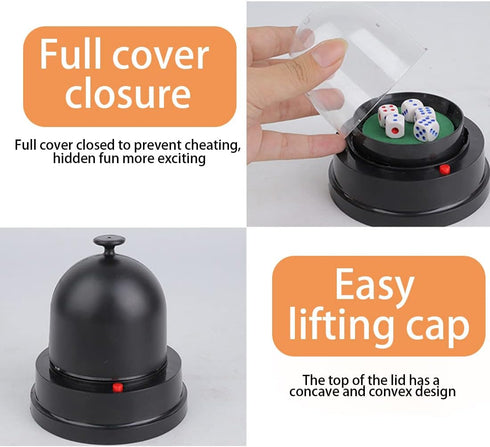 Gikfun Automatic Lucky Dice Roller Cup Set with 5 Dices for Family Party Games EK1883