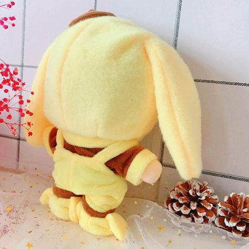niannyyhouse Yellow Dog Suit Doll Dressup, Hat, Jacket, Overalls, Shoes for 7.8in/20cm Plush Dolls