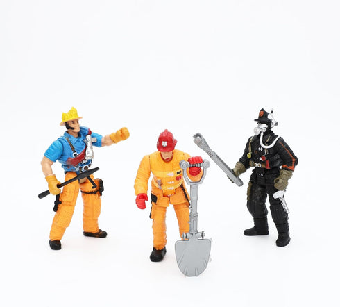 ONEST 12 Pieces Firefighter Action Figures, 4" Toys with Hats & Accessories for Teens Party Decoration