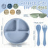 6 Pack set Meanplan Suction Plates for Toddlers with Lids Silicone Baby Plates Food Grade Silicone Divided Design BPA