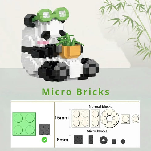 Mini Building Blocks Animal Sets, Cute Bamboo Panda Micro Building Toys for Adults, 348 PCS Party Favor for Boys Girls