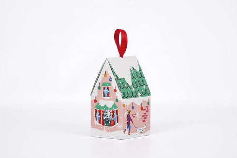 Galison Tree Skaters 130-Piece Mini Puzzle Ornament - Festive Holiday Puzzle in Ornament Box