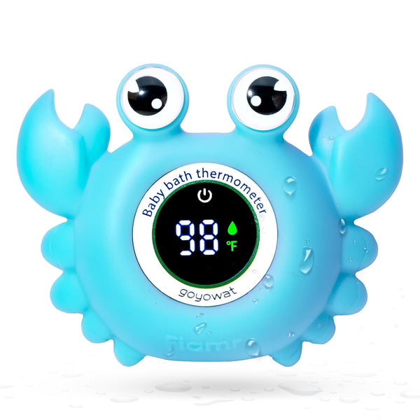 Baby Bath Thermometer, Newborn Swimming Safety Toy, Bathtub Water Thermometer, Large Eyed Crab Toy Floating Temperature