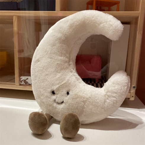 JOSON Sun Shaped Plush Toys, Soft Bedside Sofa Pillows for Home Decoration, Birthday Gifts for Children and Girls (Moon)