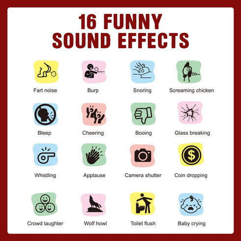 Meemazi 16 8-13, 10 Sound Effects Machine, Noise Maker Prank with Sounds, Easter Basket Stuffers Gifts for Teen Boys