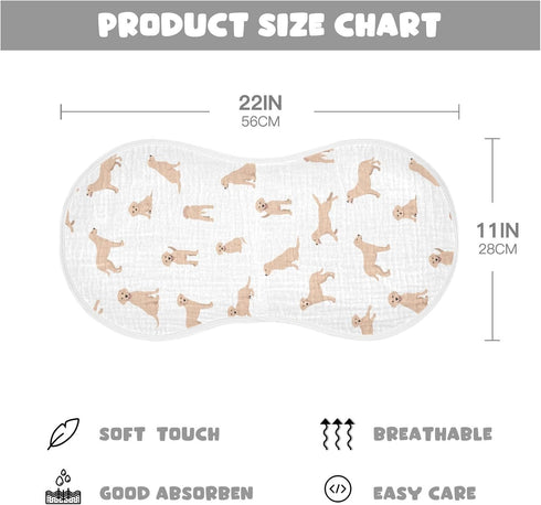 YYZZH 2 Pack 100% Labrador Retriever Dogs Pattern Muslin Burp Cloths for Baby Soft Cotton Baby Washcloths Bibs for Boy