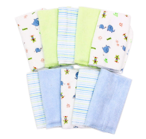10 Pack Spasilk Baby Soft Terry Bath Washcloth Wipes