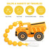 Baby Construction Vehicles Teething Toys, Food Grade Silicone Teether with Pacifier Clip (Dump Truck)