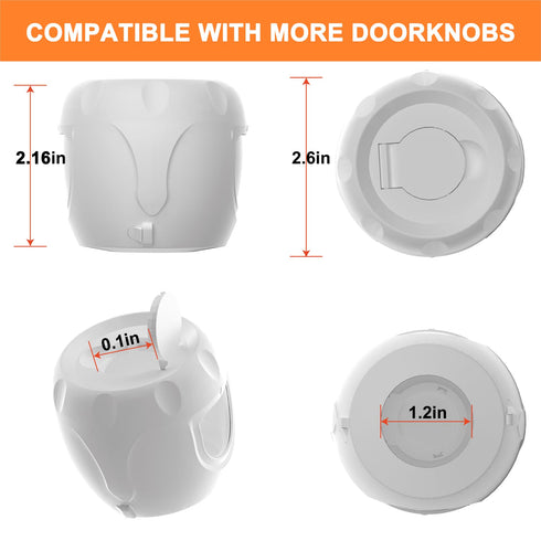 Innovative Door Knob Safety Cover for Kids (4 Pack), Babyproof Door Handle Cover with Lockable Design
