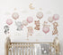 Generic Pink Balloons With Baby Animals Wall Decal - Cute Animal Sticker for