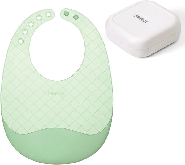 haakaa Lightweight Silicone Pocket Bib Ultra-Light & Foldable Travel Silicone Baby Bibs