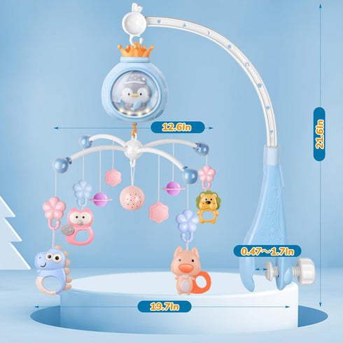 Generic Pack Crib Mobile with Music and Lights, Mobiles for Cribs, Baby Nursery Space Portable Infant Mobile Arm Hanger