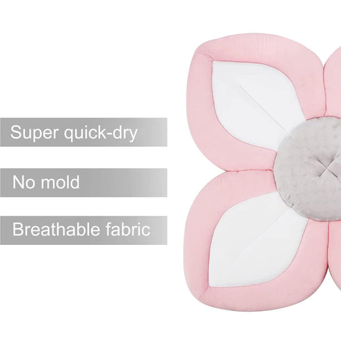 PandaEar Baby Bath Pad for Infant Newborn | Soft Flower Petals for Sink Bathtub Essentials Shower Gift -Pink