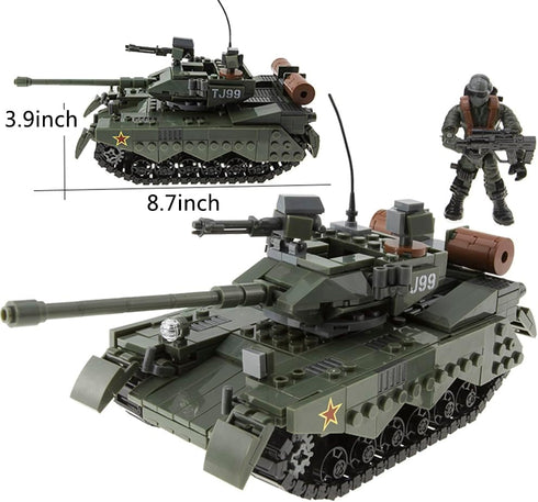 Armored Vehicle Building Block Battle Tank Toys for Age 8-12+, Army Tank Military Vehicle Brick Gifts for Boys