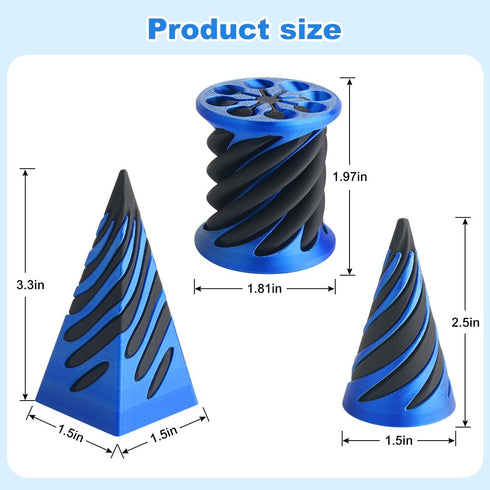 KIFOUBR 3 Packs Cone,3D Impossible Cone,Spiral Cone Fidget Toy,Fidget Printed Spiral Cone Fidget Toy,Impossible Pyramid