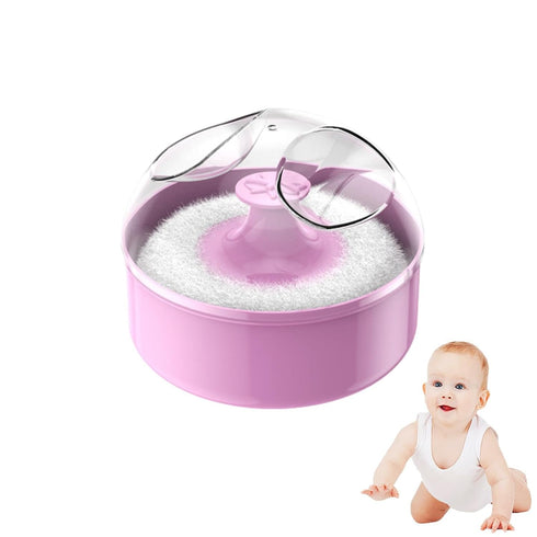 Generic Soft Powder Puff and Container - Body Dusting Powder Container with Puff | Clear Powder Dispenser | Empty