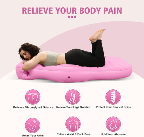 Inflatable Pregnancy Pillow with Hole - Pregnancy Blow Up Mattress, Maternity Pillow Inflatable for Prone Sleeping