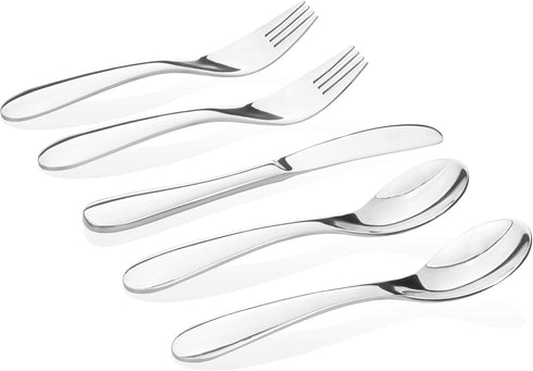 Kids Stainless Steel Utensil Set, Education Series, High Grade 304, Set of 5 Silverware