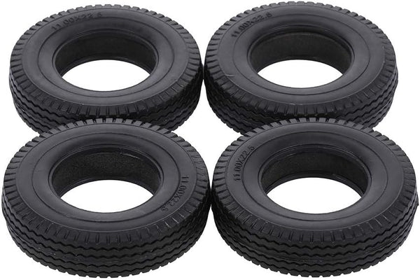 GoolRC 4pcs Trailer Car Rubber Tires for 1/14 Tamiya Tractor Truck RC Climber Trailer